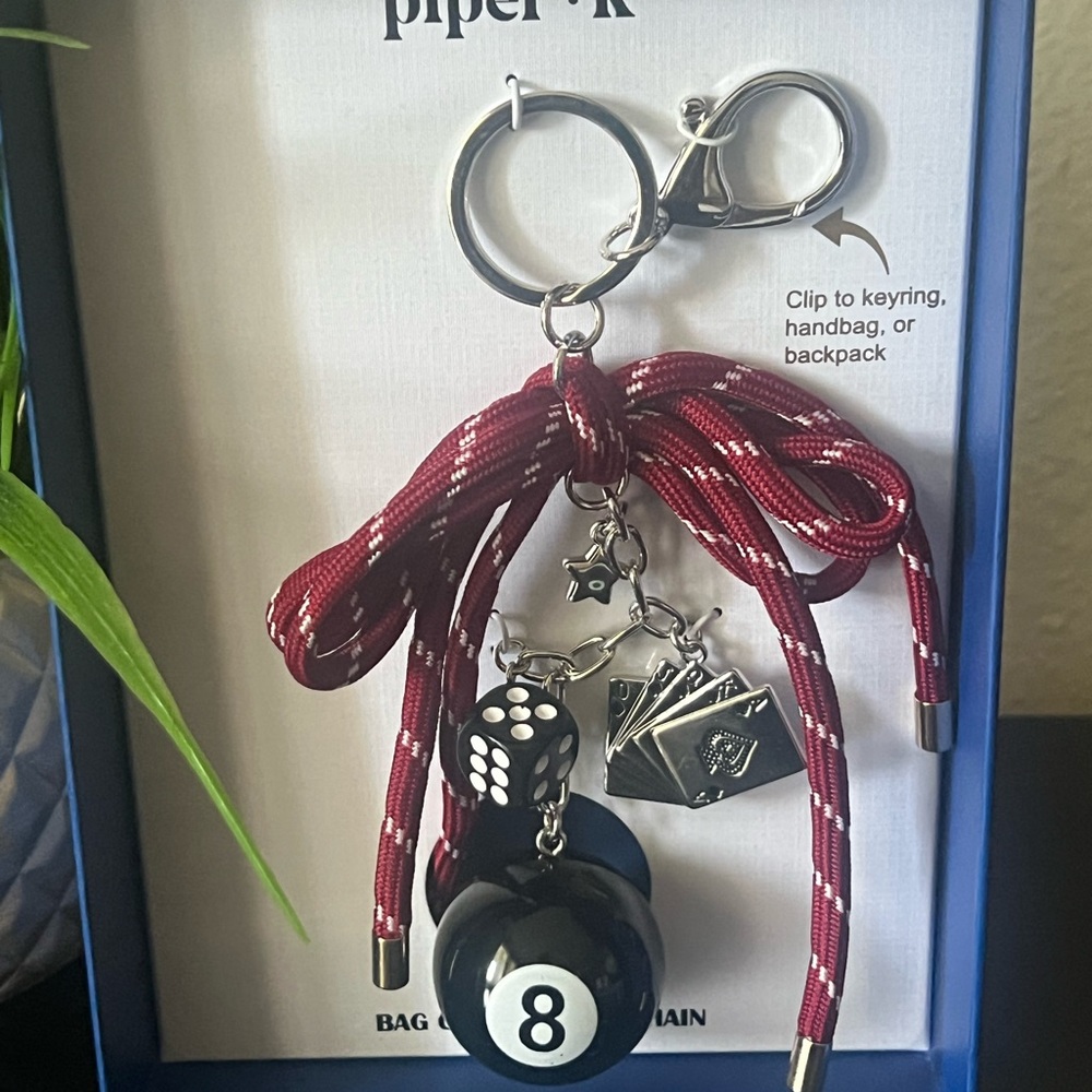 Piper K Eight Ball Pool Hall Billiards Dice Bag Charm/Chain - Picture 2 of 4